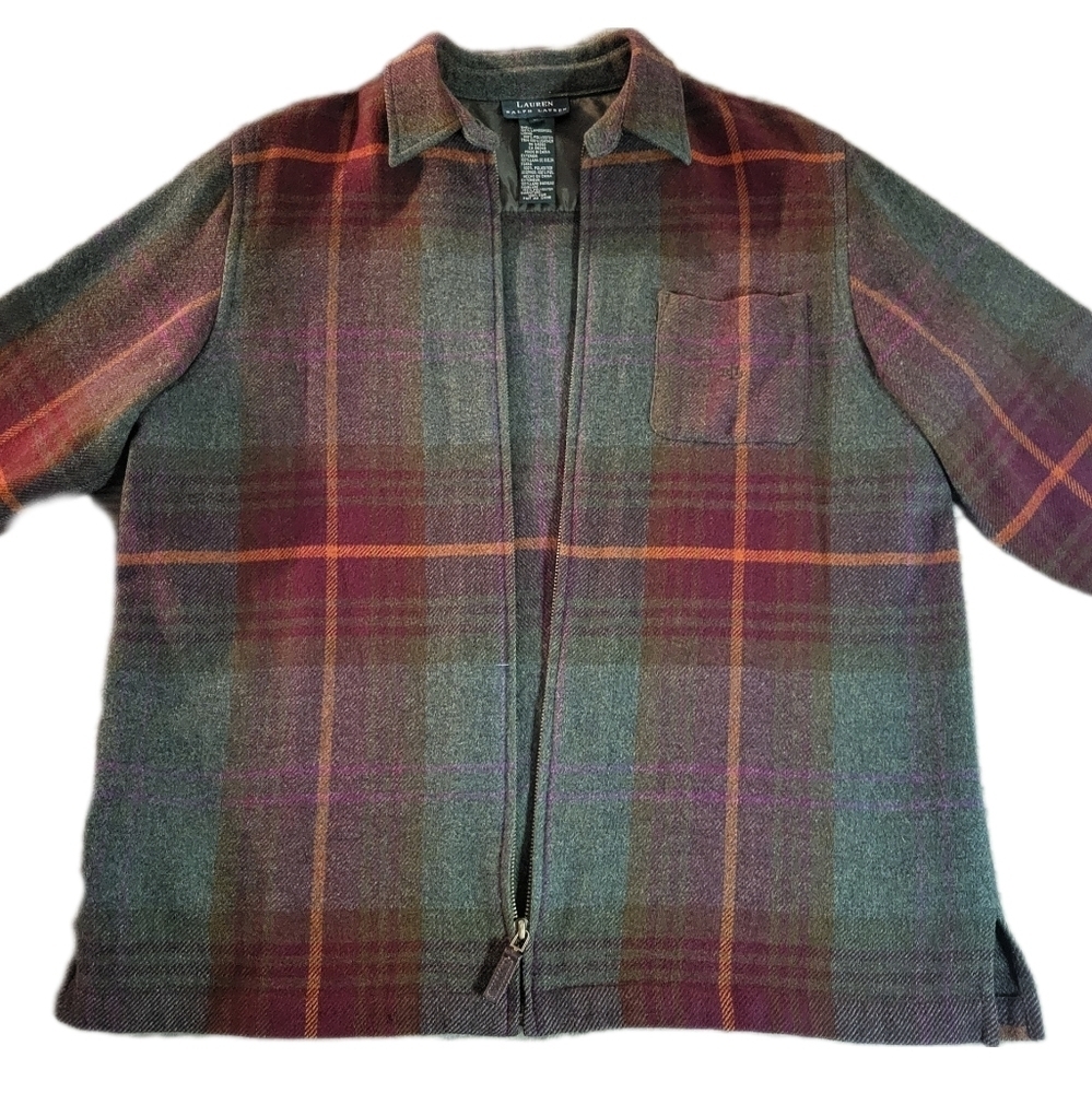 Ralph Lauren / Unisex Tartan Plaid Lambswool Jacket / L